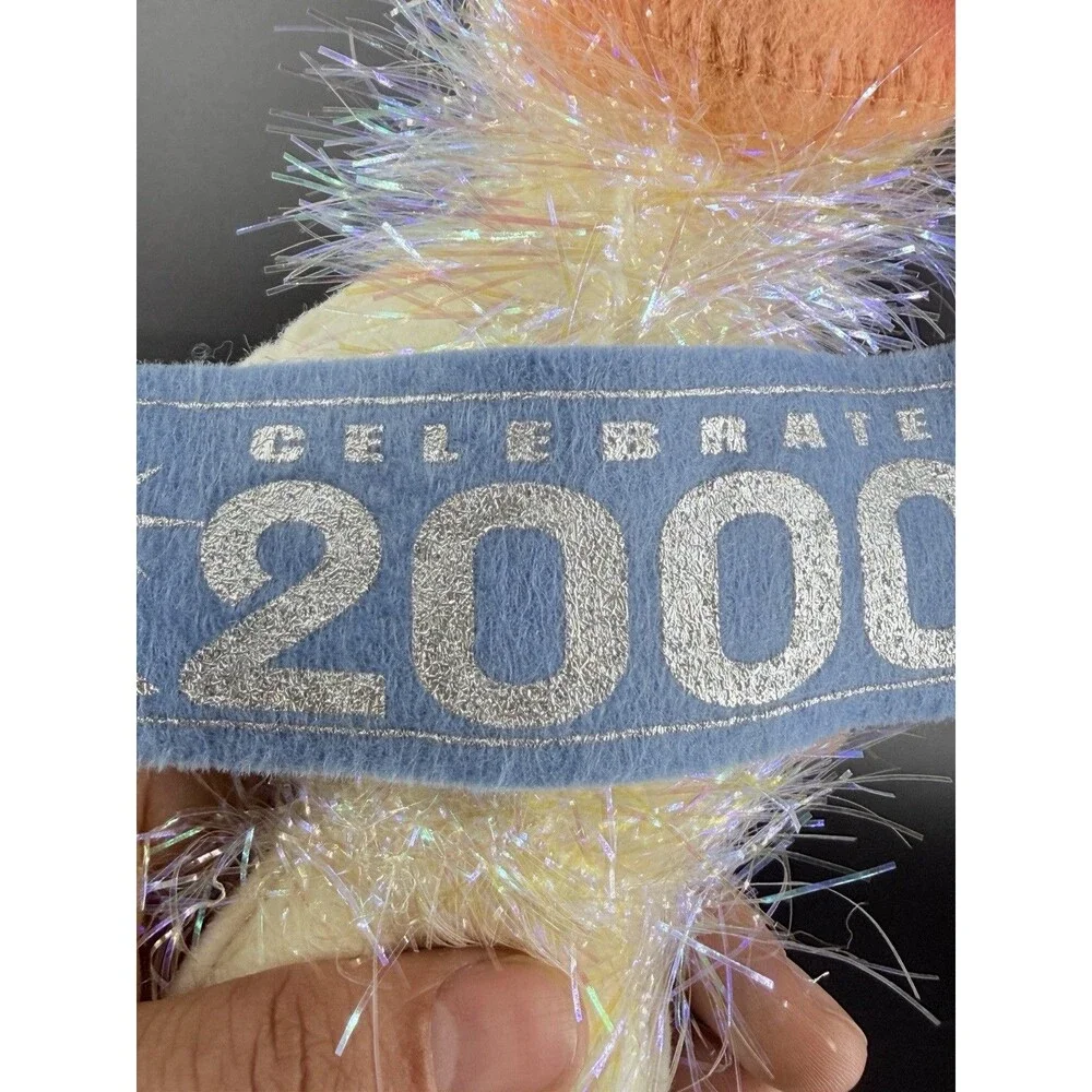ANNALEE New Year 2000 Millennium Frosty Elf Winter White Tinsel Vintage